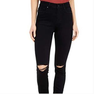 XS S 26 PAIGE PAIGE Black Distressed Jeans Skinny STRETCHY